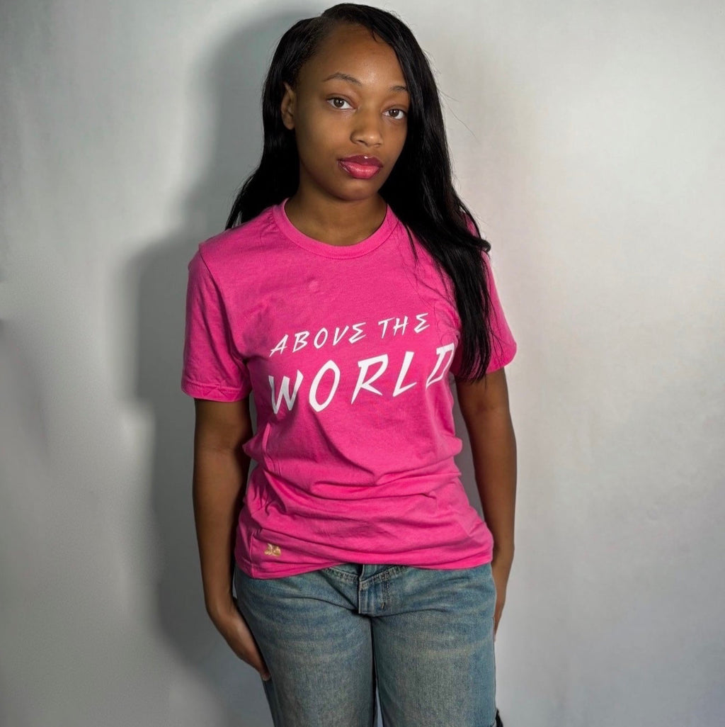 ABOVE THE WORLD TEE- PINK