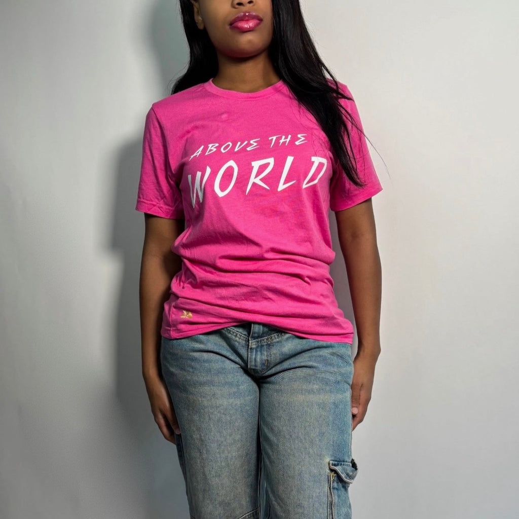 ABOVE THE WORLD TEE- PINK