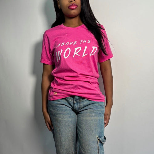 ABOVE THE WORLD TEE- PINK